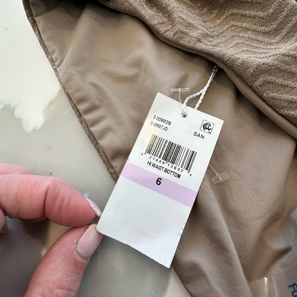 NWT Trina Turk SANDSTONE bathing suit bottom with embellishments. Size 6 - Picture 5 of 11